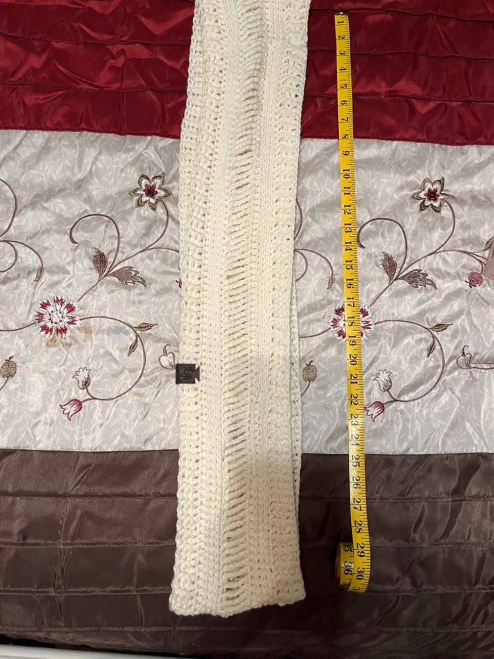 Cream Open-Knit Scarf Wrap